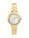 Trussardi T-vision Crystals Γυναικείο Ρολόι 30mm Μπαταρίας με Χρυσό Ατσάλινο Μπρασελέ