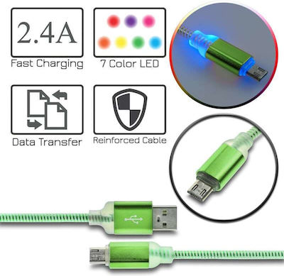 Φόρτισης Δεδομένων LED USB 2.0 to micro USB Cable (1018.621)