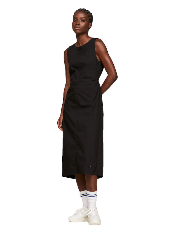 Tommy Hilfiger Midi Dress with Slit Black