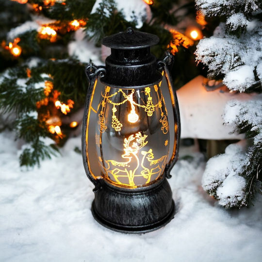 Christmas White Battery Lantern 13x7cm (Μiscellaneous Designs)