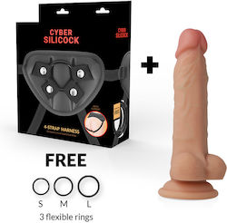 Cyber Silicock Harness με Dildo στο χρώμα του δέρματος