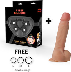 Cyber Silicock Harness με Dildo στο χρώμα του δέρματος