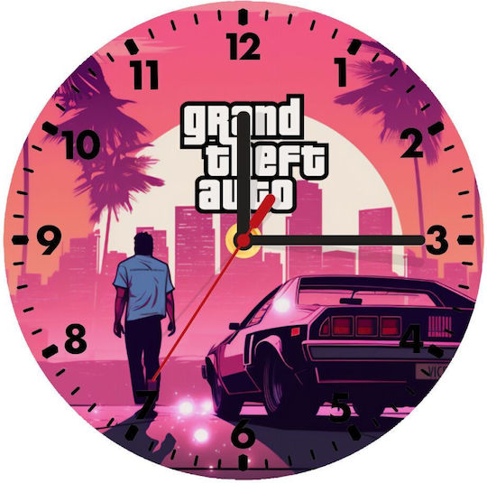 Koupakoupa Wall Clock Wooden Fuchsia