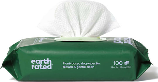 Earth Rated 100 Dog & Cat Wipes for Foot Cleansing with Lavender Scent Alcohol Free
