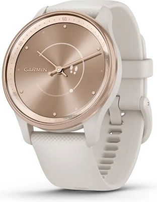 Garmin Vívomove Trend Stainless Steel 40mm Αδιάβροχο Smartwatch με Παλμογράφο (Peach Gold)