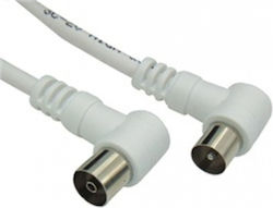 Comp Antennenkabel Koax-Stecker - Koax-Buchse Weiß 5m