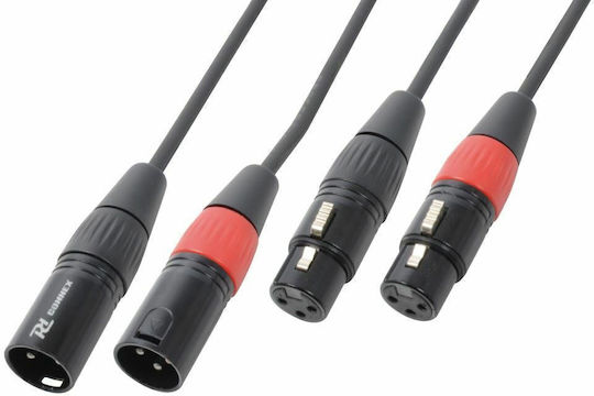 Power Dynamics XLR Cables 2 x XLR Male - 2 x XLR Female Black 3m CALIN371