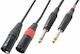 Power Dynamics XLR-Kabel Männlich - 2 x 6,3mm Stecker Schwarz 3m CALIN375