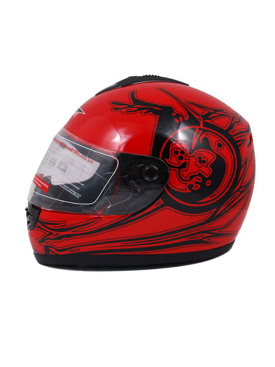 Autoline V190 Full Face Helmet Red