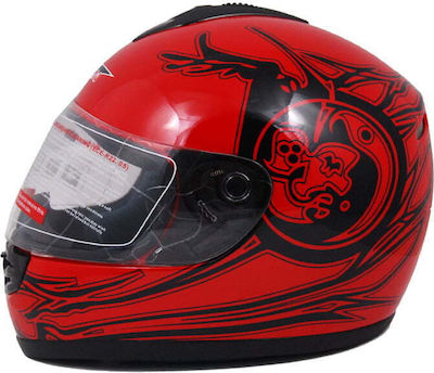 Autoline V190 Full Face Helmet Red