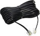 Comp Flat Telephone Cable RJ11 6P4C 10m Black (01.074.0119)