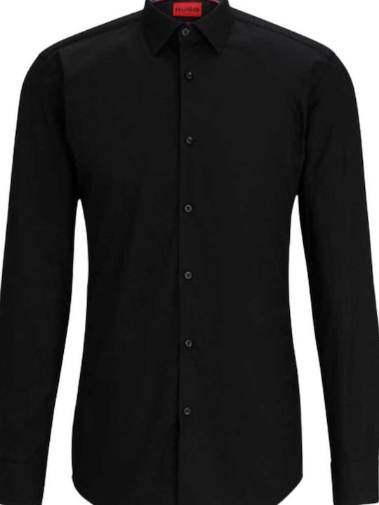 Hugo Boss Men's Shirt Long-sleeved Cotton Black