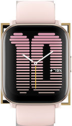 Amazfit Active Aluminium Αδιάβροχο Smartwatch με Παλμογράφο (Petal Pink)
