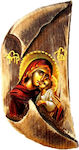 Christening Favor with Religious Icon made of Wood