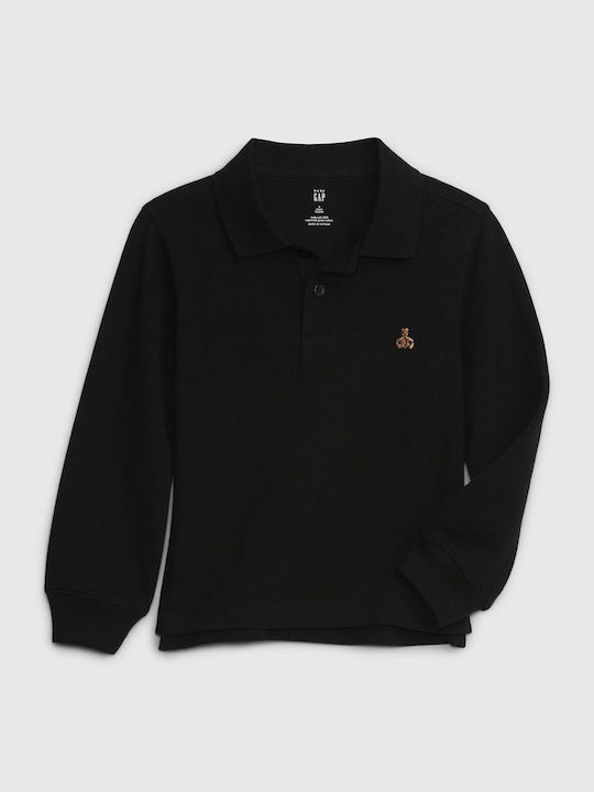 GAP Children's Polo Long Sleeve Black