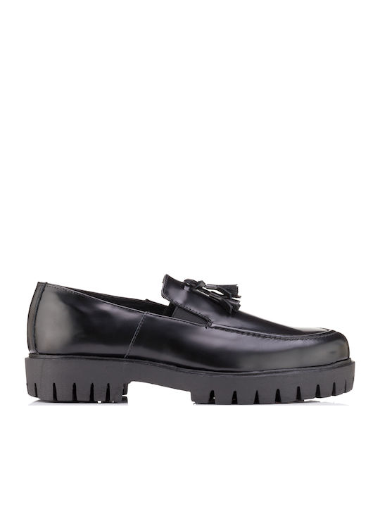 Leder Herren Mokassins in Schwarz Farbe