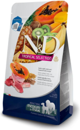 Farmina N&D Tropical Selection 10kg Dry Food with Few Grains for Adult Medium & Large Breed Dogs with Lamb