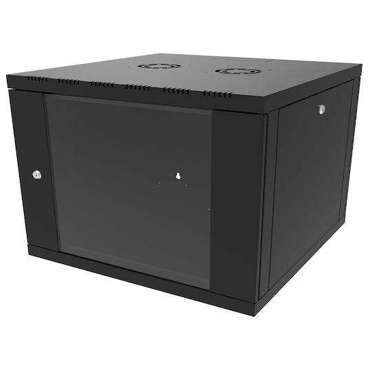 Canovate Монтиран на стена Рак кабинет 6U 60x56см Черен WS3O-9-0665A
