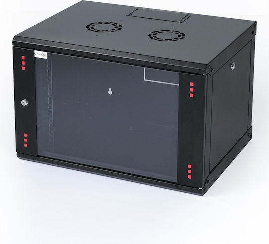 Elegant Монтиран на стена Рак кабинет 16U Черен ELGW-16U6045-BL