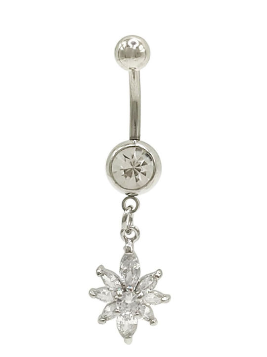 Touch Belly Button Piercing in Steel Silver