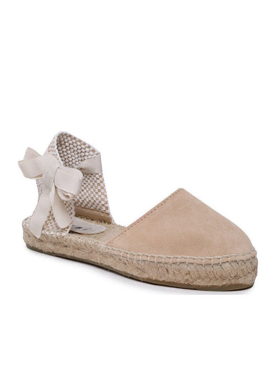 Flat Valenciana Women's Suede Espadrilles Beige