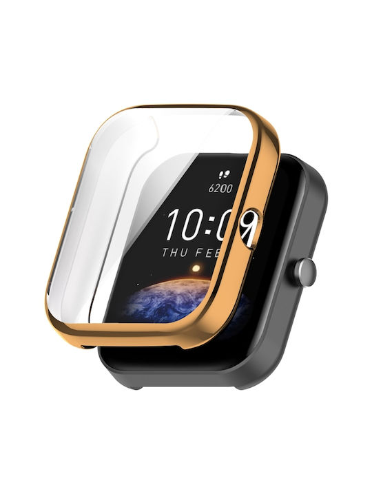 Full Coverage Silicone Case in Rose Gold color for Amazfit Bip 3 / Bip 3 Pro
