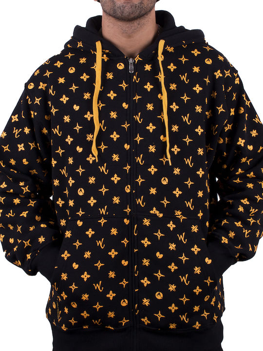 Wu Wear Men's Sweatshirt Jacket with Hood Black