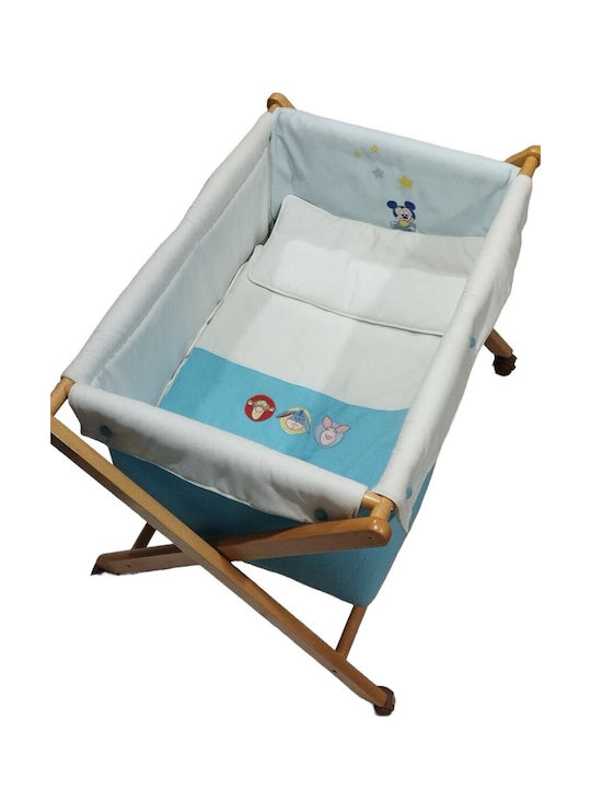 Manterol Casa Cradle with Mattress and Wheels Blue