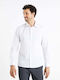 Celio Men's Shirt Long Sleeve White