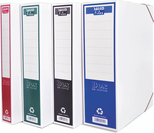 Salko Paper Κουτί Αρχειοθέτησης με Λάστιχο 35x27εκ. Ασημί