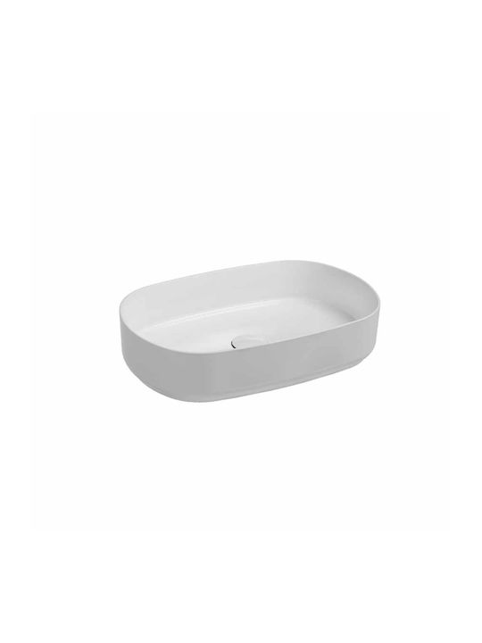 Bianco Ceramica Επικαθήμενος Νιπτήρας Πορσελάνης 55x36cm Bianco Ceramica