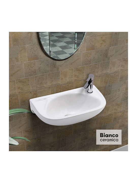 Bianco Ceramica Επικαθήμενος Νιπτήρας Πορσελάνης 41x26cm Λευκός