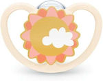 Nuk Orthodontic Pacifier Silicone Space Sun Beige with Case for 6-18 months 1pcs