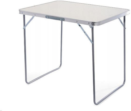 Kraft & Dele Tabelul Metalic pentru Camping Pliabil 80x60x69cm Alb