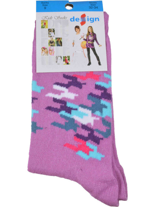 Design Socks Kinderstrümpfe Μωβ