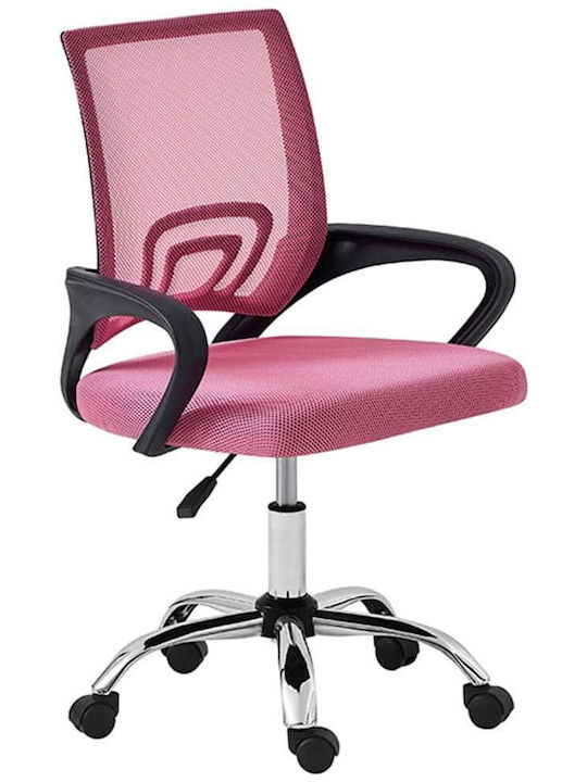Stuhl Büro mit Armen A1850 Chrome / Pink Zita Plus