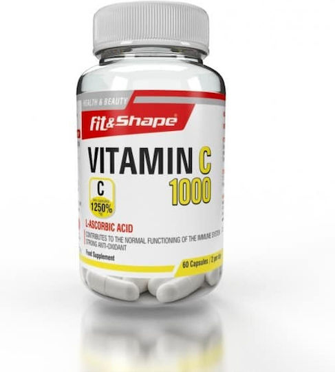 Fit & Shape Vitamin C Βιταμίνη για Ενίσχυση του Ανοσοποιητικού, τo Δέρμα & Αντιοξειδωτική δράση 1000mg 60 κάψουλες