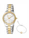 Just Cavalli Glam Crystals Womens Watch 30mm Battery with Silver Stainless Steel Bracelet