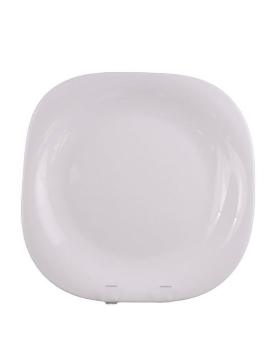 Eaton Dining Πιάτο Ρηχό Γυάλινο Λευκό με Διάμετρο 29cm 6τμχ