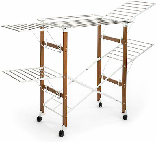 InnovaGoods Dreeyl Uscătoare Rufe Pliere De Pardoseală Pentru Grădină Inox Cu Roți Cu Lungimea Suportului De Uscare A Hainelor 18.7m