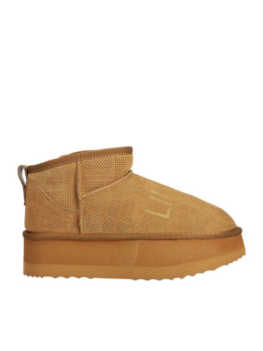 Liu Jo Jane 01 Suede Γυναικεία Μποτάκια CHESTNUT