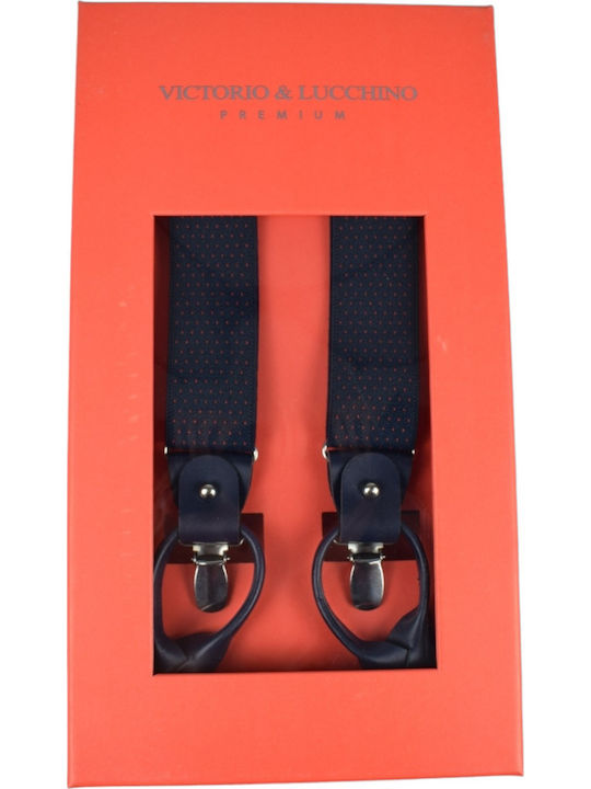 Giovani Rossi Suspenders Printed Blue/Black