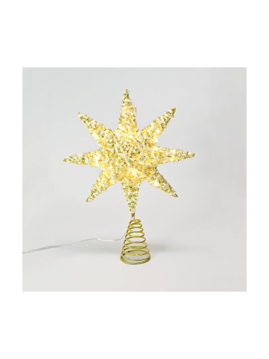 Aca Christmas Star Illuminated Ornament Gold 5x28cm 4pcs