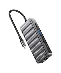 XO Stație de andocare cu USB-C HDMI 4K PD Ethernet (XO-HUB016)