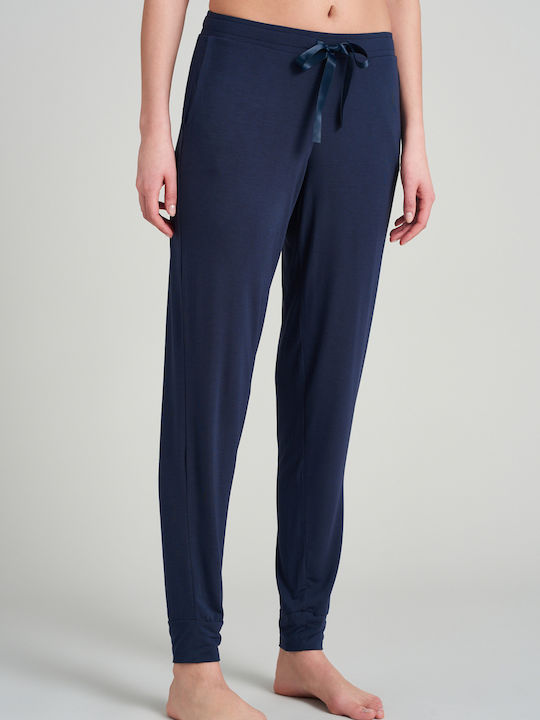 Schiesser De iarnă Pantaloni Pijamale pentru Femei Blue