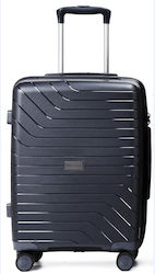 Nautica Cabin Travel Suitcase Hard Black with 4 Wheels Height 55cm.