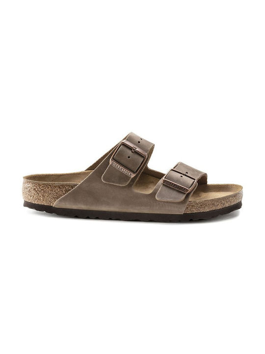 Birkenstock Leder Herrensandalen Tabacco Brown Regelmäßig Passform