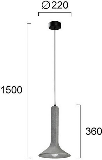 Viokef Funnel Κρεμαστό Φωτιστικό Λευκό Ράγα με Ντουί E14 22x360x36εκ.
