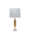 Zen Collection Metal Lampă de masă cu Abajur Alb și Bază Auriu
