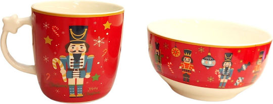 Ornament de masă de Crăciun Bol De porțelan Roșu